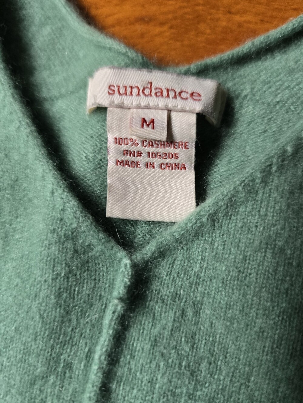 Sundance 100% Cashmere Pullover Sweater Dust Sage Green Medium Lichen Green - Picture 5 of 7